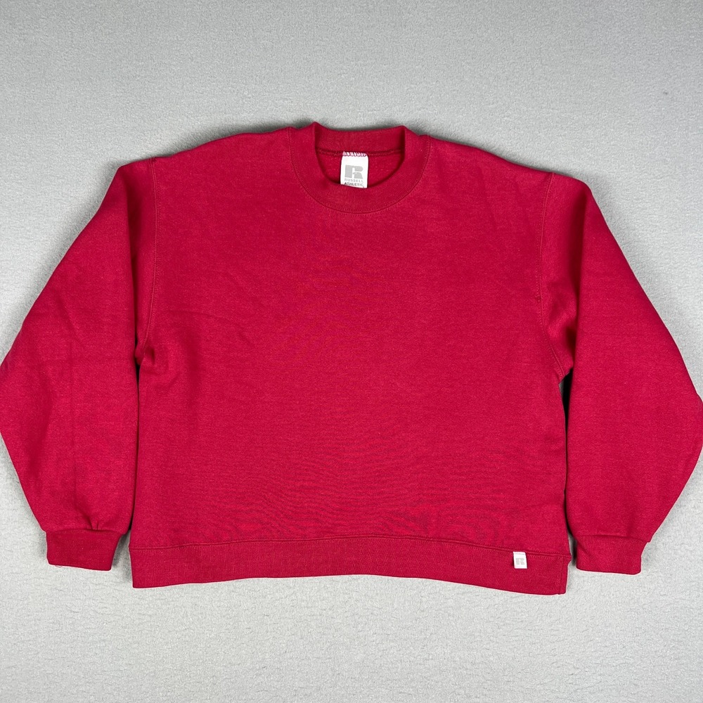 VTG Russell Athletic Cropped Sweatshirt Womans Small‎ Crewneck 1990s Blank Boxy